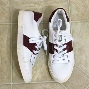 Aeropostale maroon and white sneakers